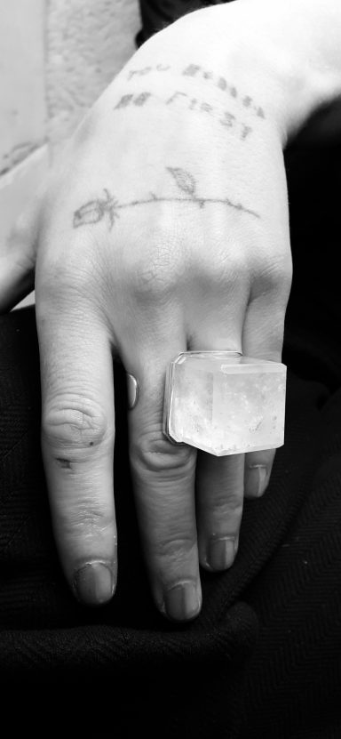 Cubic Rock Crystal Ring